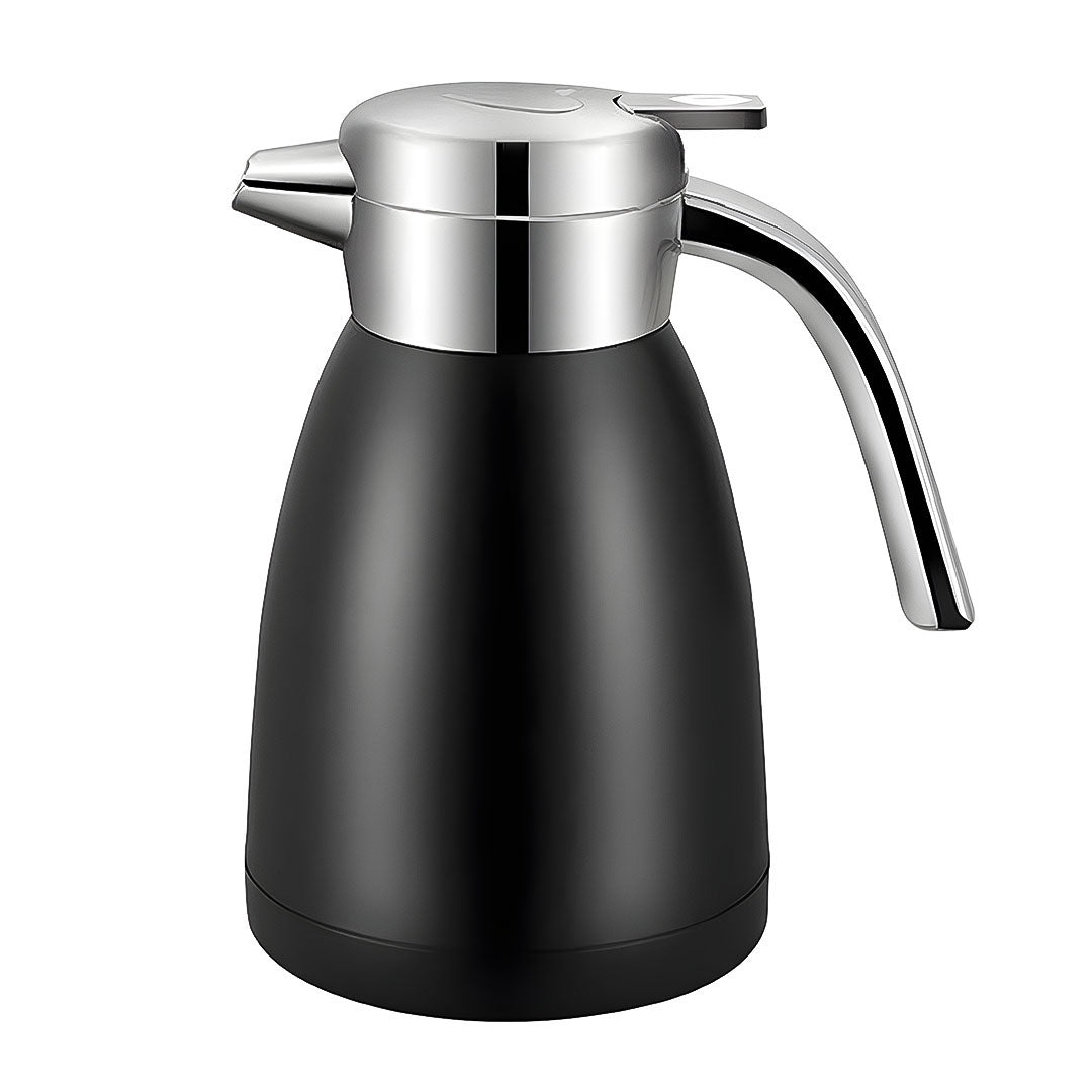 2.2L Black Stainless Steel Water Bottle Insulated Vacuum Flask Coffee Jug