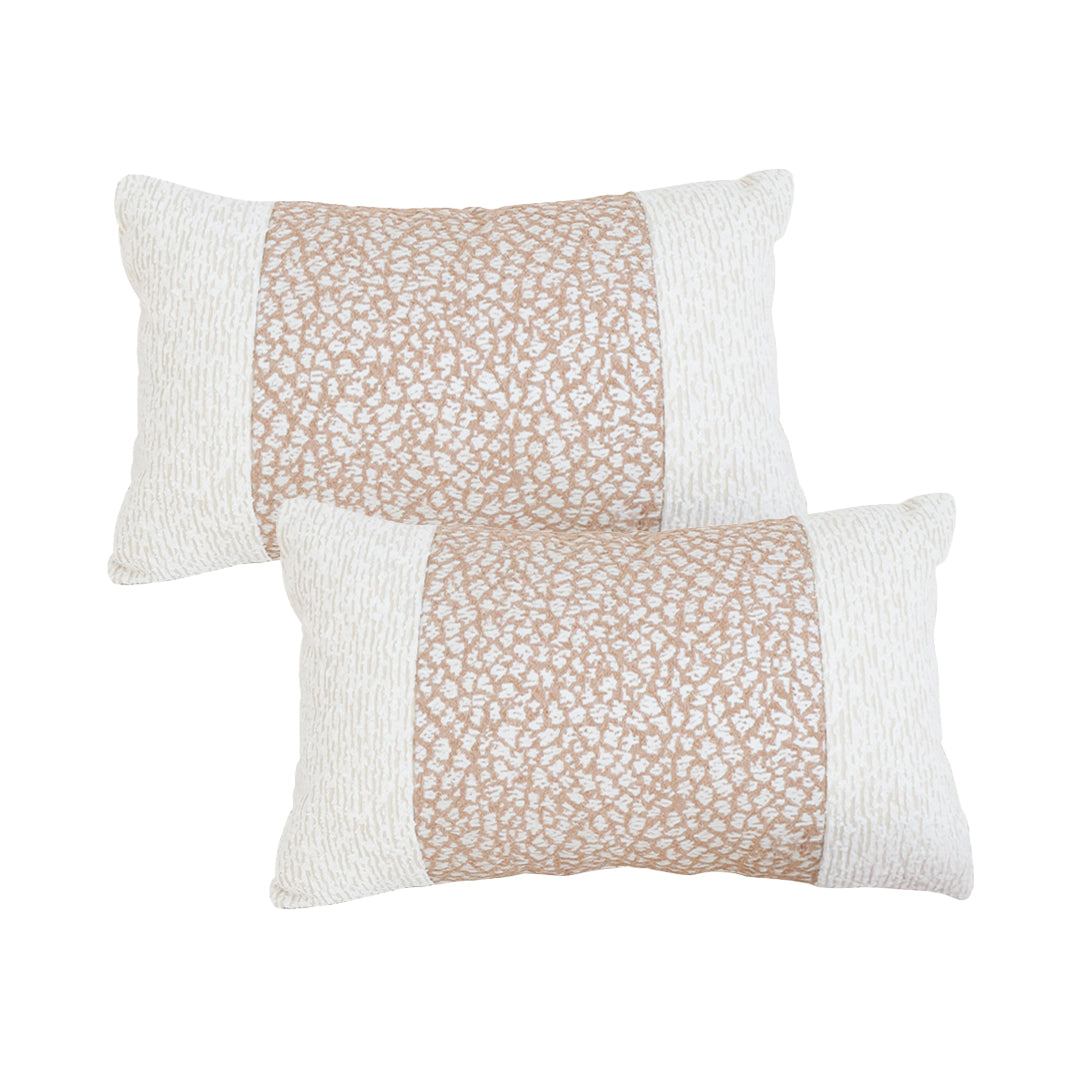 SOGA 2X 35cm Modern Beige Block Textured Decorative Throw Pillow