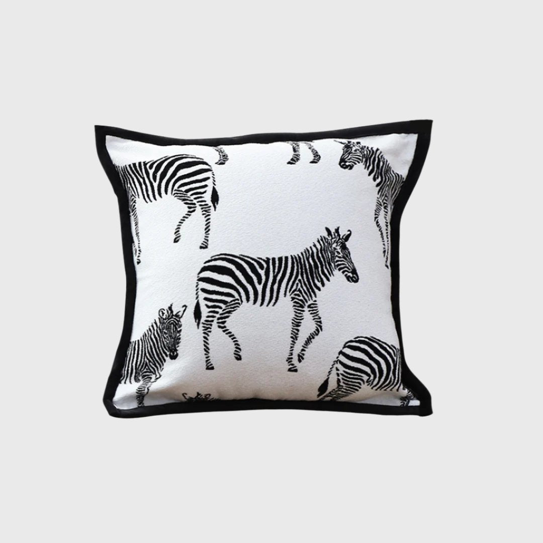 45cm Black and White Light Luxury Zebra Cushion