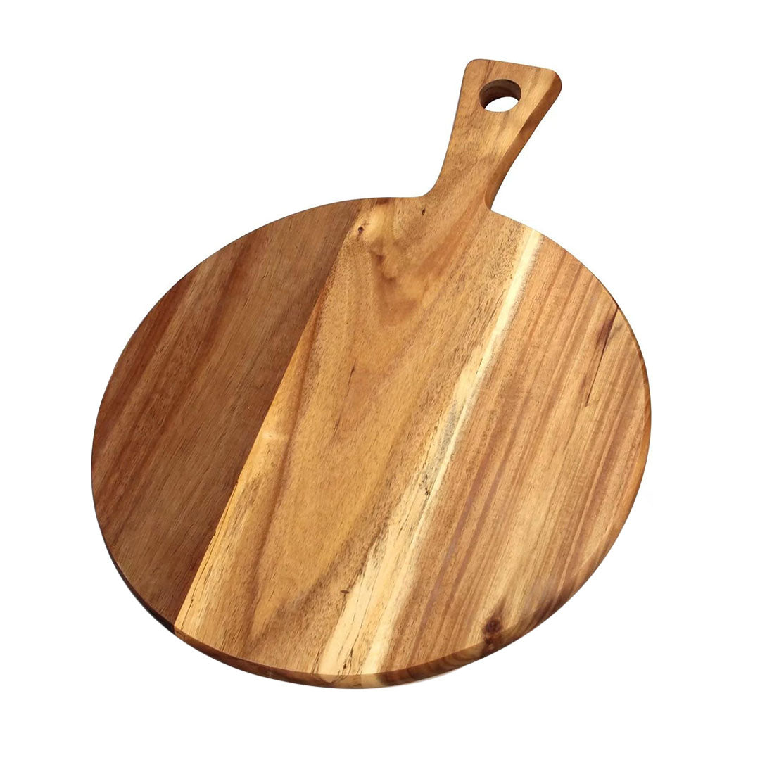 SOGA 42cm Round Acacia Serving & Cutting Board