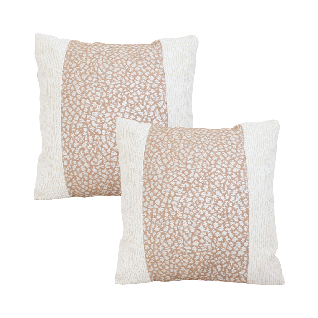 SOGA 2X 50cm Modern Beige Block Textured Decorative Throw Pillow