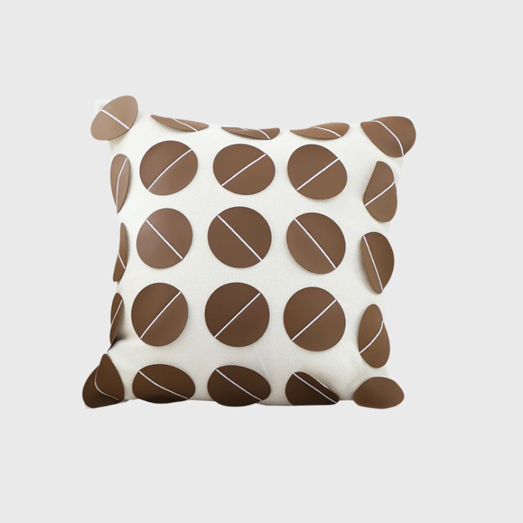 45cm Brown Leather Square Pillow