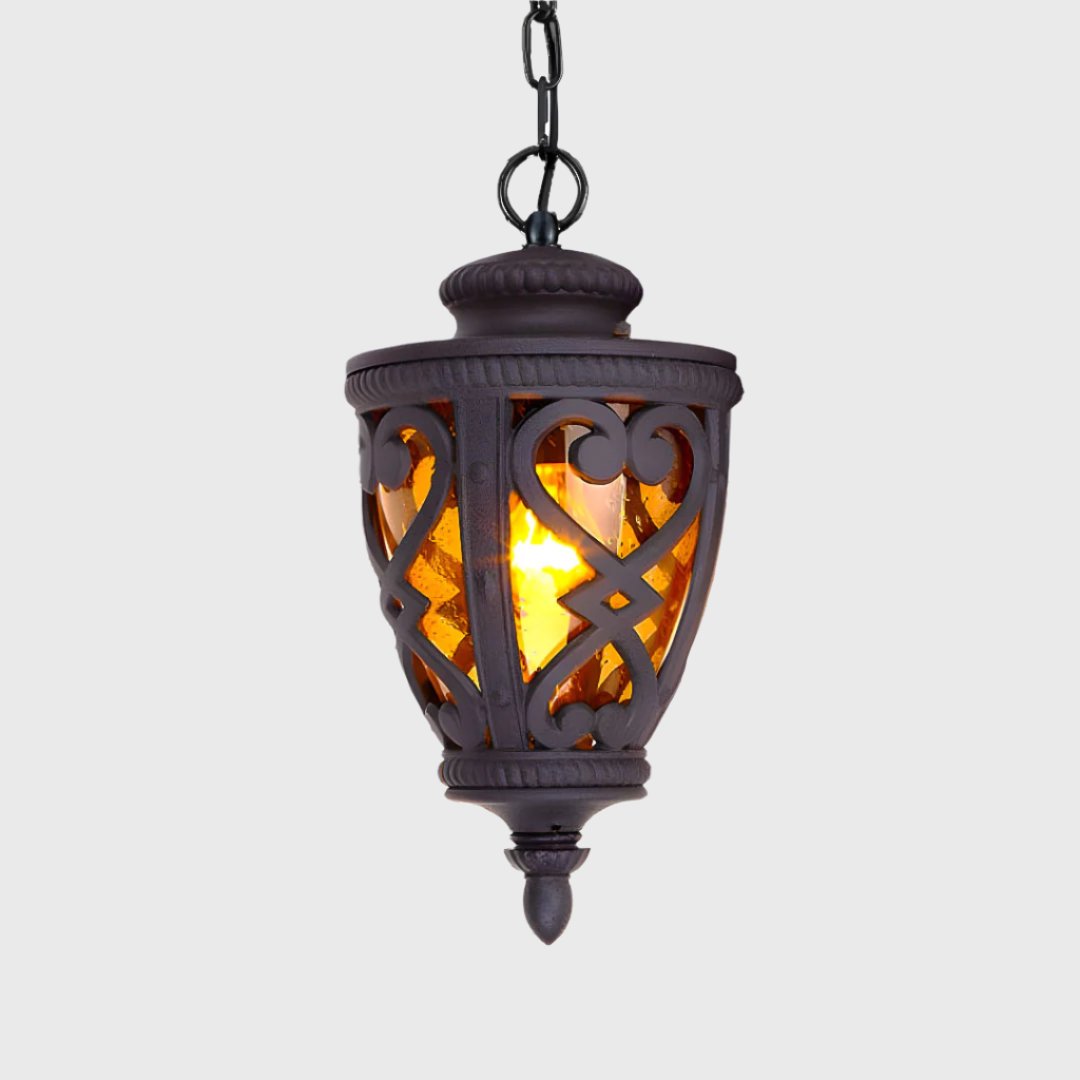 Vintage Lamp 48cm Aluminum Glass Lantern Chandelier