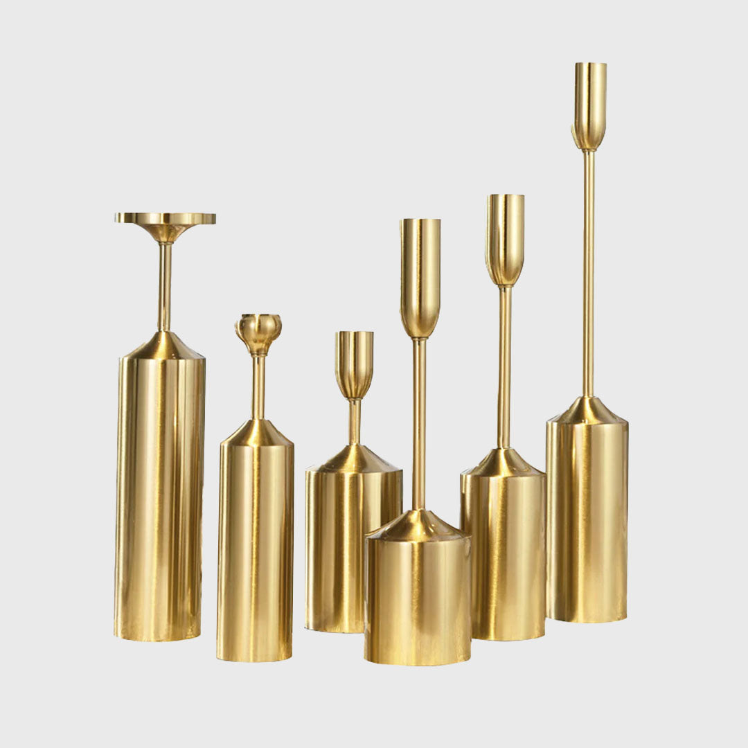 6pcs Gold Iron Candle Holder