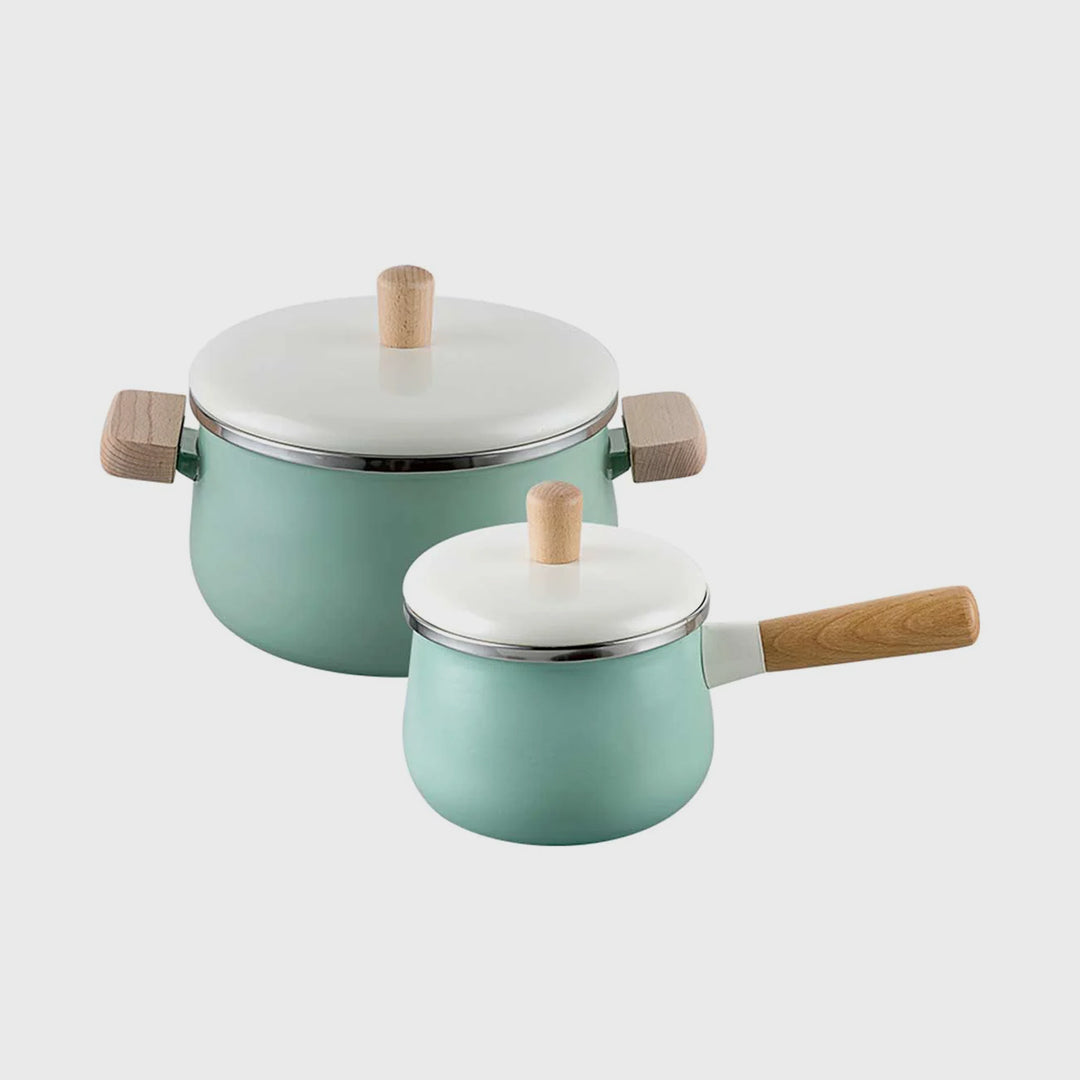 Blue Ceramic Saucepan Stockpot Set