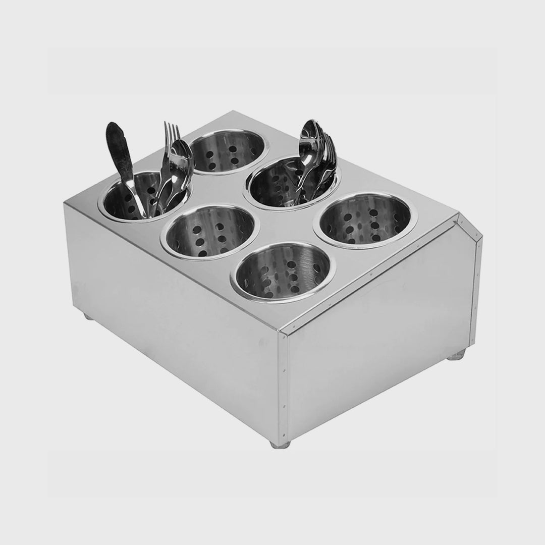 SOGA 18/10 Stainless Steel Commercial Conical Utensils Cutlery Holder with 6 Holes