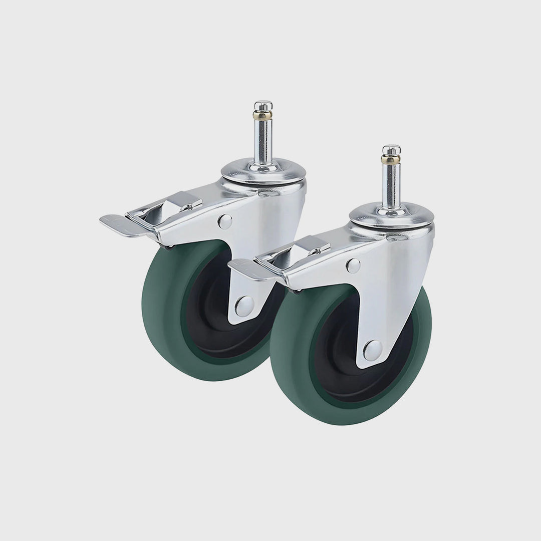 2 x 4" Heavy Duty Polyurethane Swivel Castor Brake Wheels