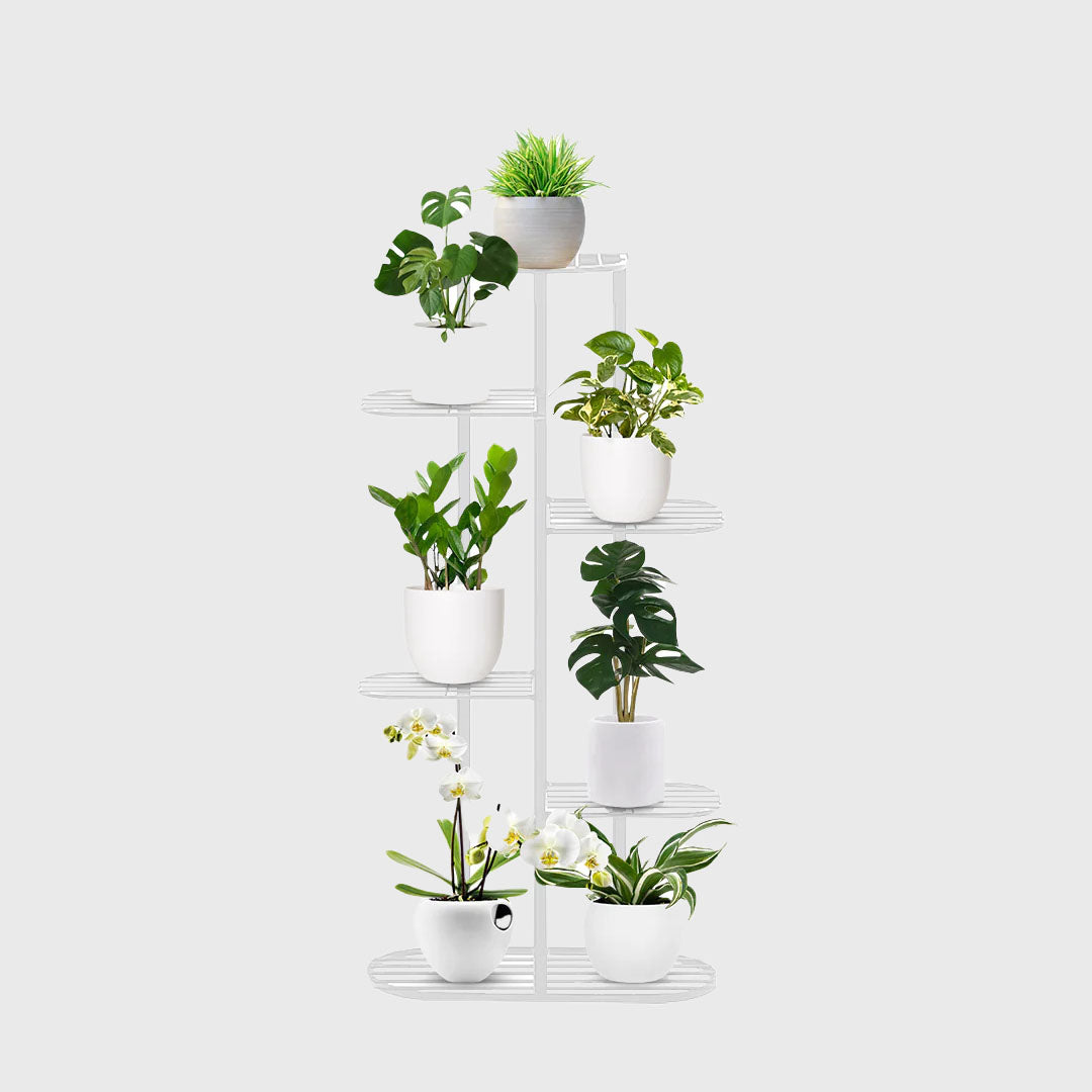 6 Tier White Metal Plant Rack