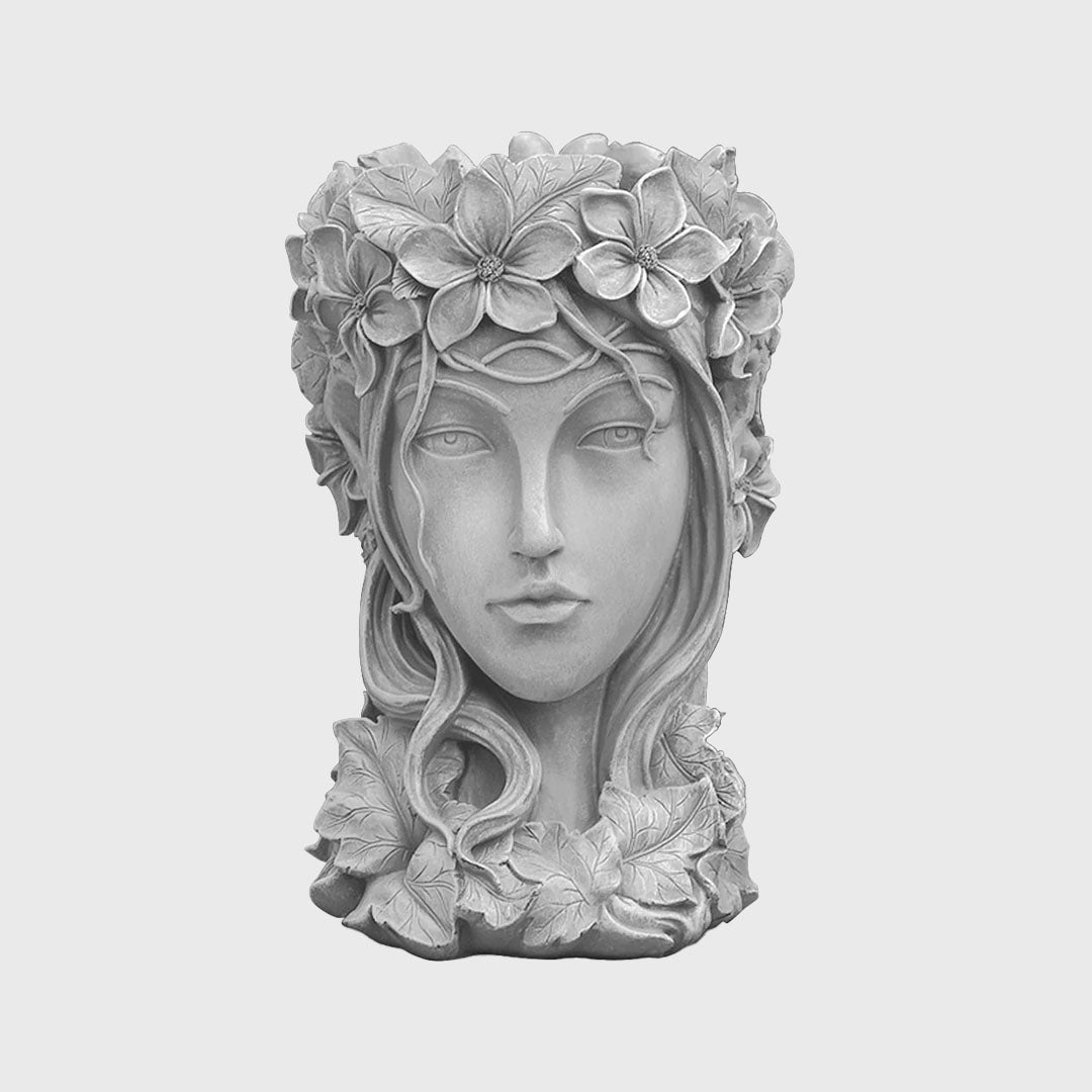 Resin Flower Pot Decor Grey