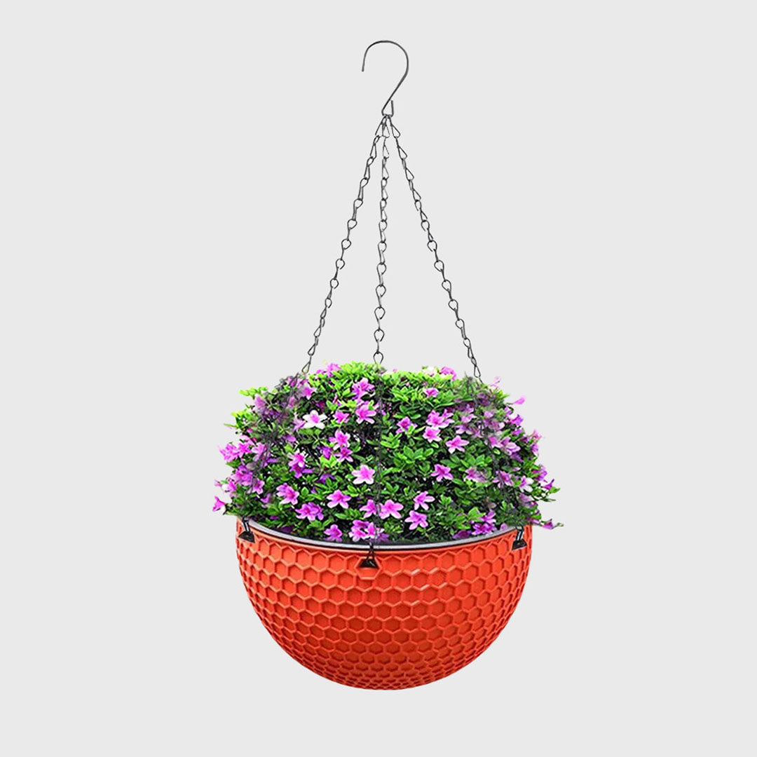 Red Medium Hanging Flower Pot