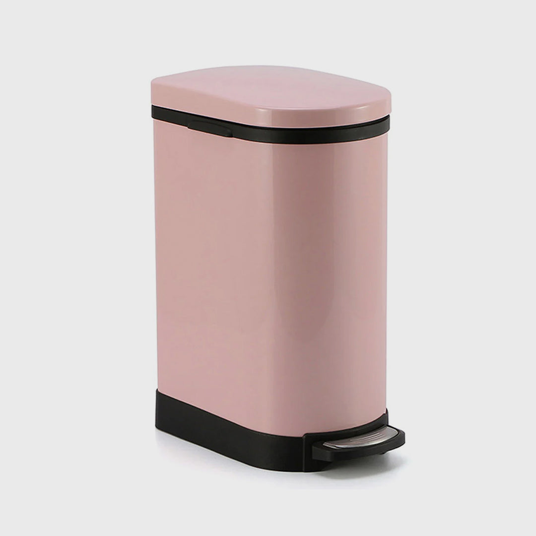 Foot Pedal Stainless Steel Trash Bin 10L Pink