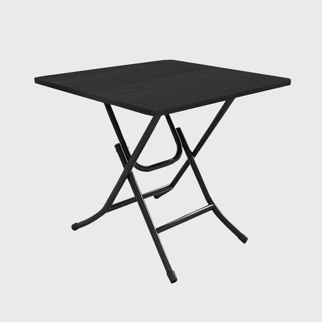 SOGA Black Square Dining Table Portable with Lacquered Legs