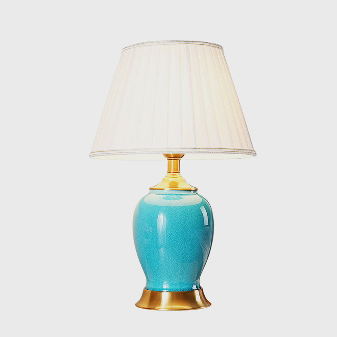 Ceramic Oval Table Lamp Blue