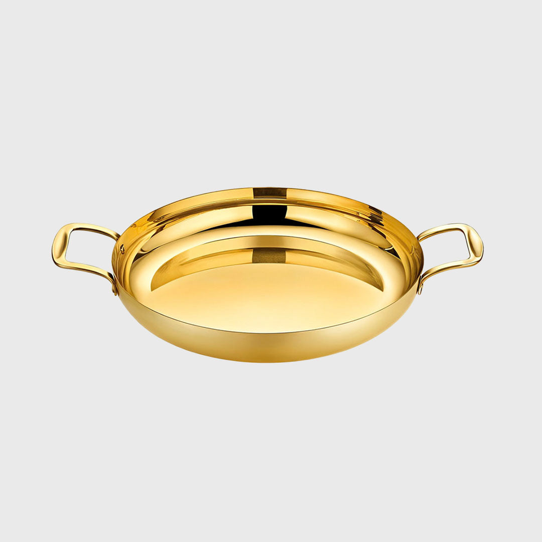 32cm Seafood Dry Pot Gold Color with Durable for Kitchen Essential