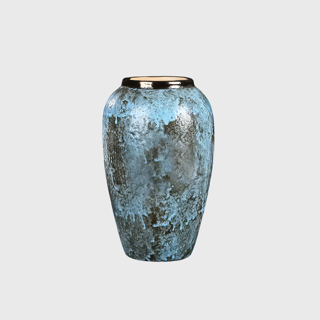 SOGA 30x19cm Light Blue Medium Ceramic Flower Vase Elegant Living Room Home Decor