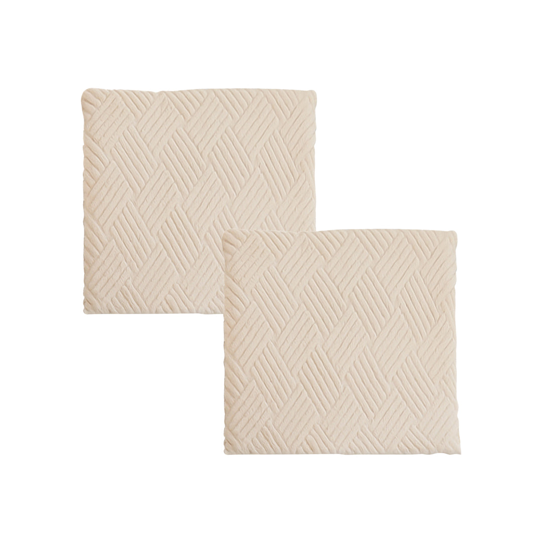 SOGA 2X 45cm Beige Chevron Soft Leaning Plush Seat Pillow