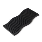 SOGA 39cm Black Ribbed Beech Wood Serving Tray