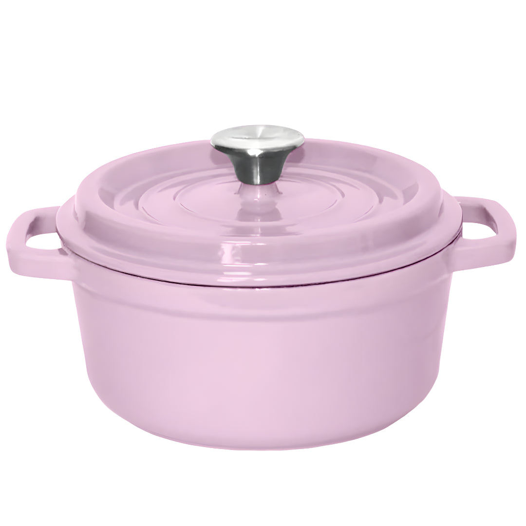 Cast Iron Ceramic Casserole 2.7L Pink 22cm