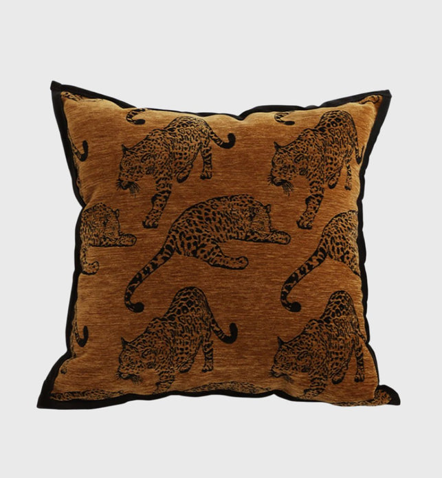 45cm Throw Pillow Dark Brown Leopard