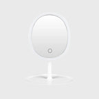 SOGA 26cm White Oval Smart LED Makeup Bedroom Table Vanity Mirror Tricolor Adjustable Light