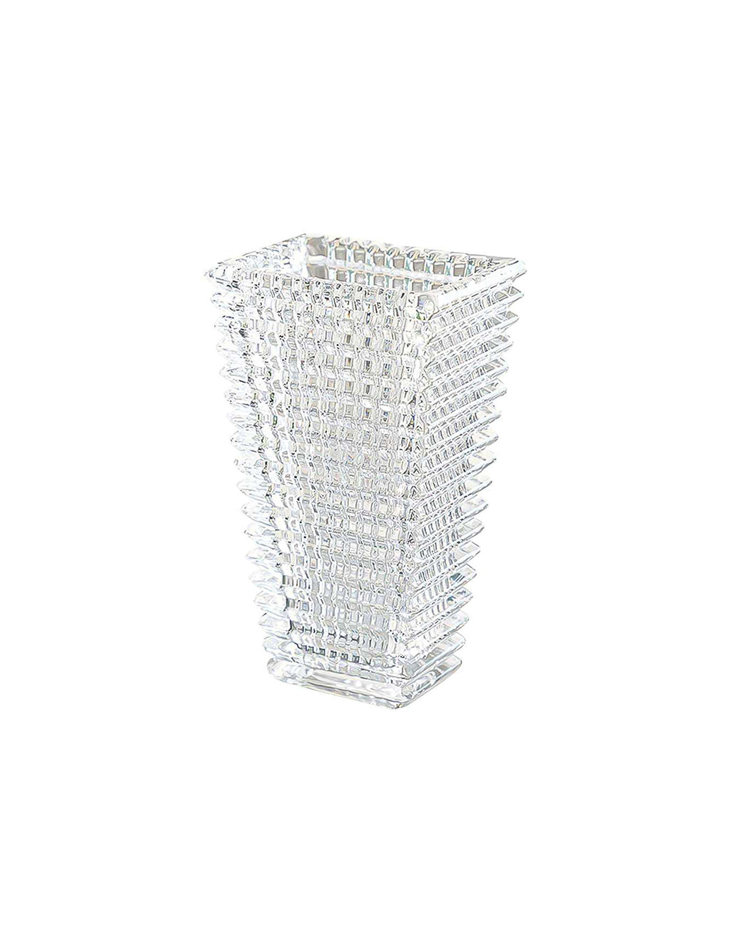 SOGA 22.5cm Handcrafted Clear Glass Vase, Classic Design for Home Decor