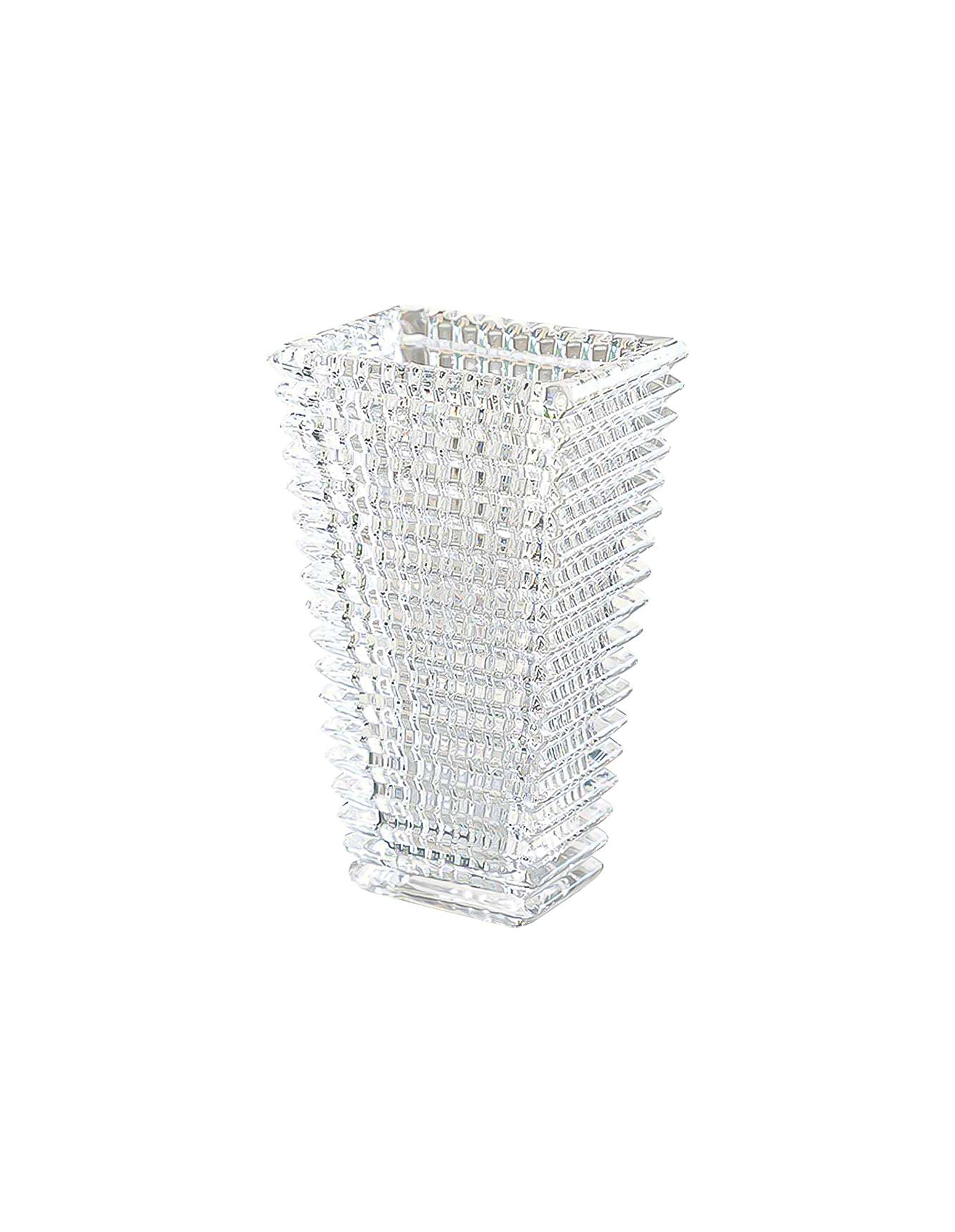 SOGA 22.5cm Handcrafted Clear Glass Vase, Classic Design for Home Decor
