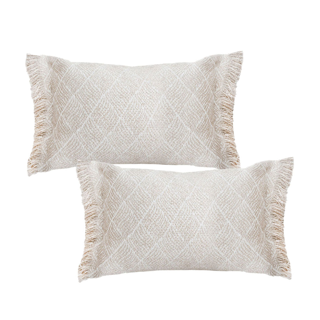 SOGA 2X 35cm Natural Woven Fringe Throw Pillows