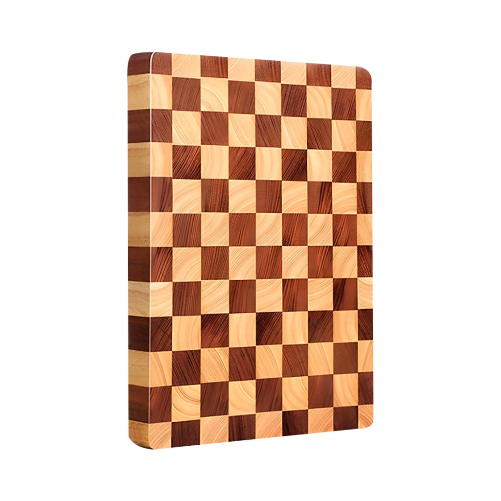 SOGA 39cm Premium Checkered Pattern Wooden Multi-Wood Cutting Board