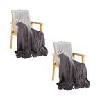 SOGA 2X 127x170cm Star Grey Blanket – Gradient Tassel Throw