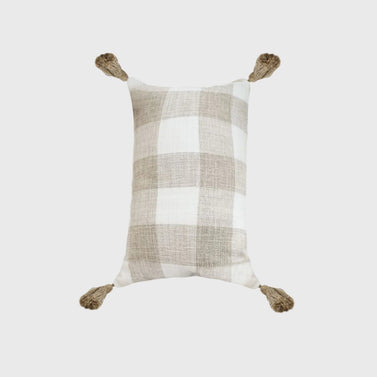 SOGA 30CM Pillow Lumbar Cover Decorative Plaid Farmhouse Cushion Throw Pillow