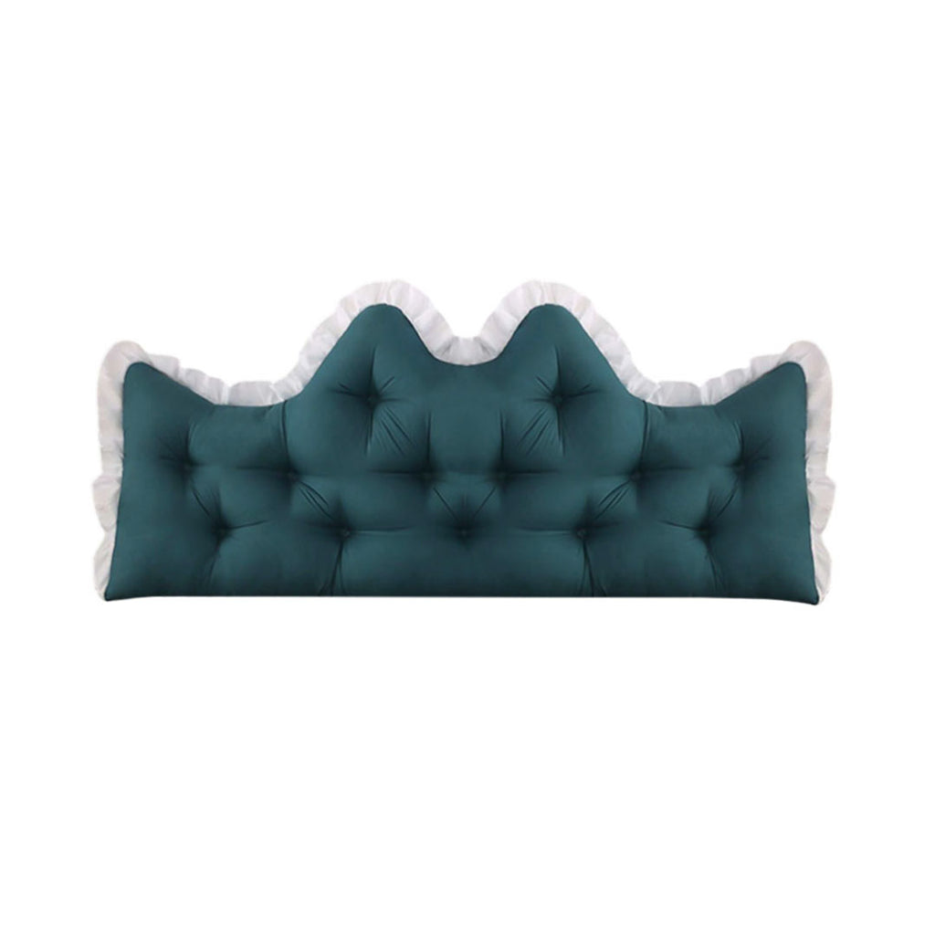SOGA 90cm Crown Pillow Tufted Teal Headboard Cushion for Bed