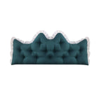 SOGA 90cm Crown Pillow Tufted Teal Headboard Cushion for Bed
