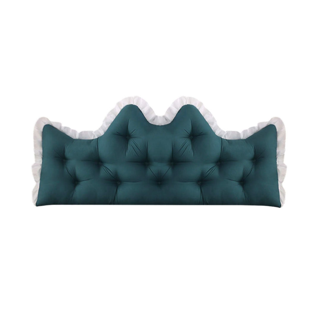 SOGA 90cm Crown Pillow Tufted Teal Headboard Cushion for Bed