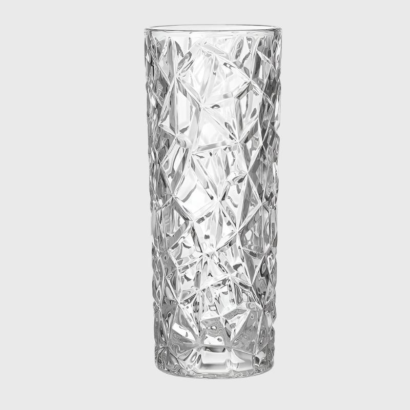 30cm Sleek Clear Glass Vase Elegant Wide Crystal