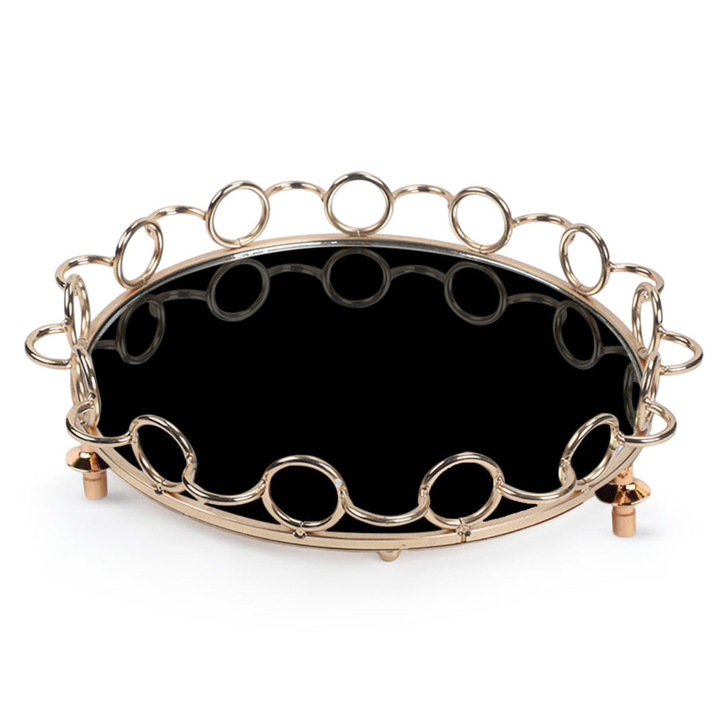 38cm Round Vanity Tray Organiser with Handles