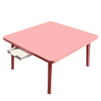 Pink Portable Square Floor Table