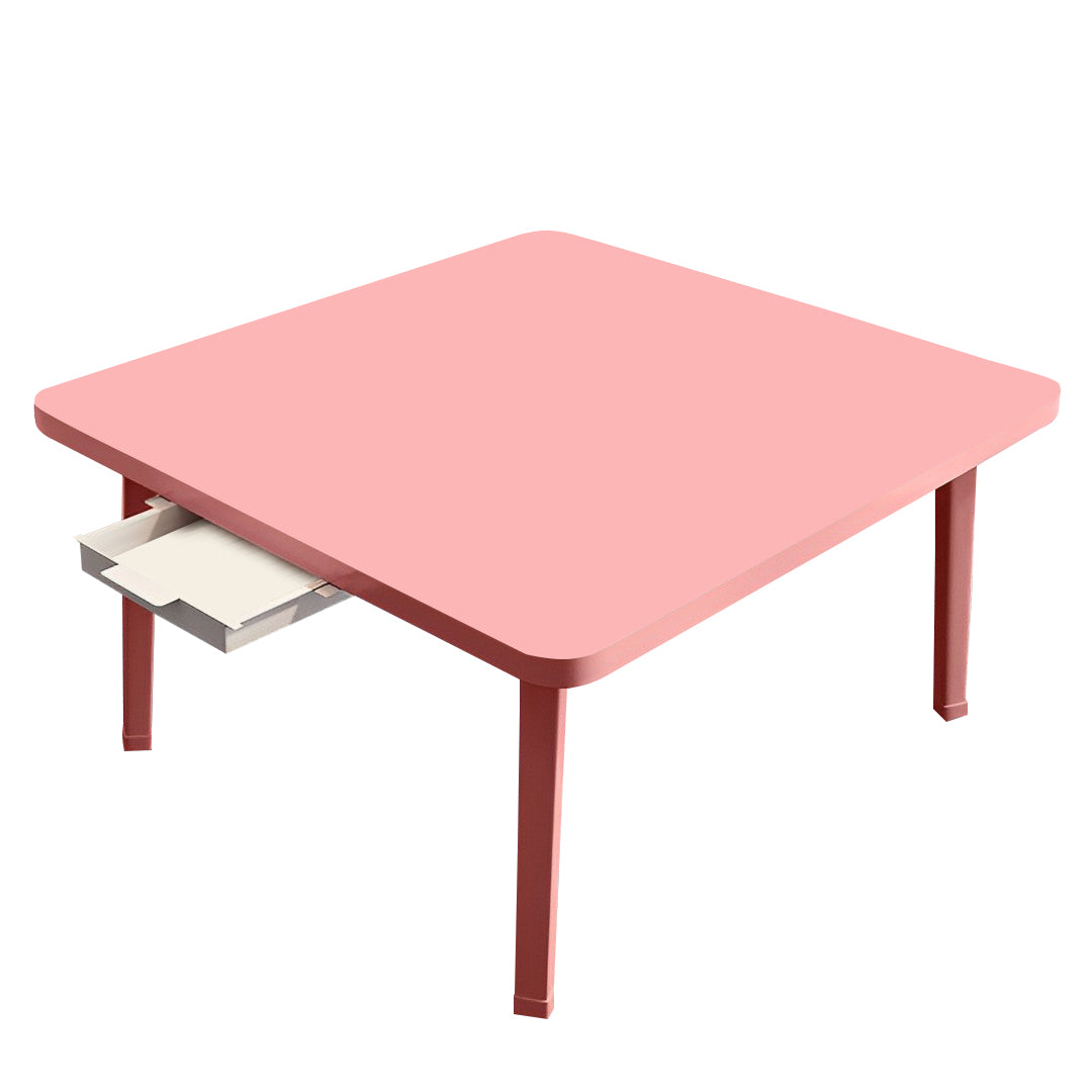 Pink Portable Square Floor Table