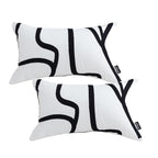 SOGA 2X 30cm Rectangular Modern Minimalist Black Letter Print Throw Pillow
