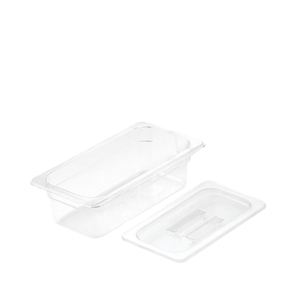 100mm Clear GN Pan 1/3 Food Tray with Lid