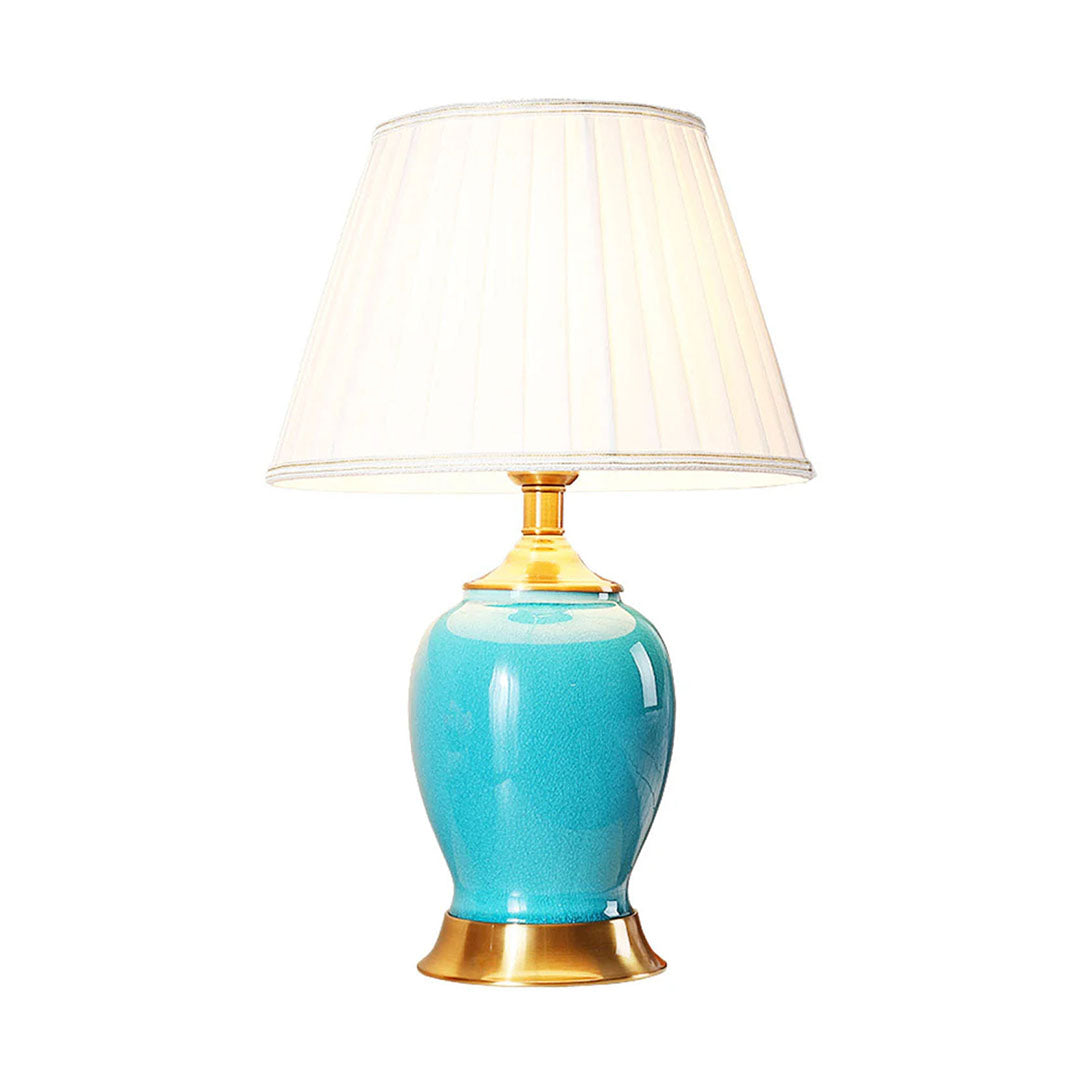Ceramic Oval Table Lamp Blue