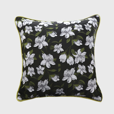 SOGA 45cm Subtle Foliage Green Pillow Subtle Orchid Blossom Square Throw Pillow