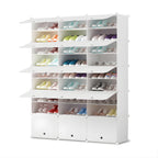 9 Tier 3 Column White Shoe Rack Organizer