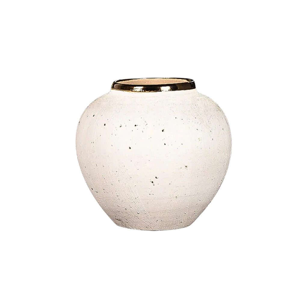 SOGA 21x22cm Plain White Small Ceramic Flower Vase Elegant Living Room Home Decor