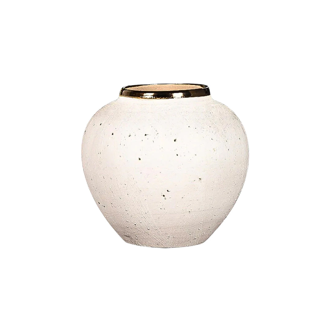 SOGA 21x22cm Plain White Small Ceramic Flower Vase Elegant Living Room Home Decor