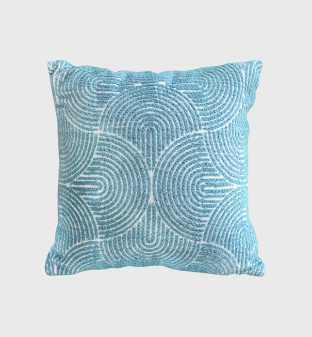 50cm Blue Throw Pillow Geometric Indoor and Outdoor Corded