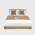 1.8m Bed Light Brown Vintage Scarf Runner Bedding Tail Pad Flag Set of 3