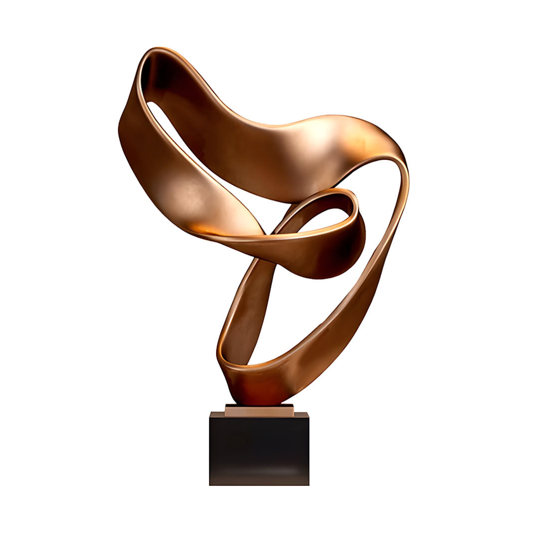 SOGA 45cm Bronze Ribbon Sculpture – Home Décor