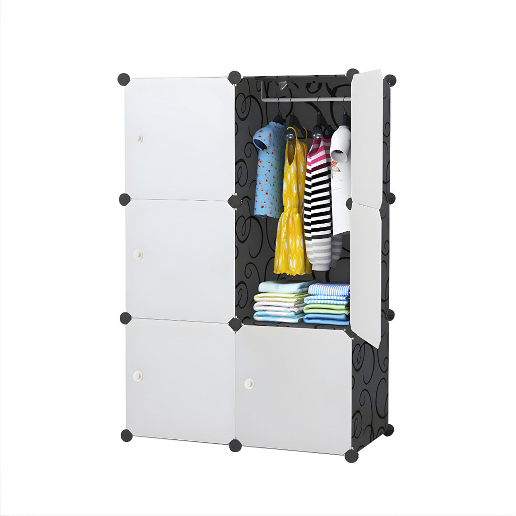 3 Tier 6-Cube Portable Wardrobe