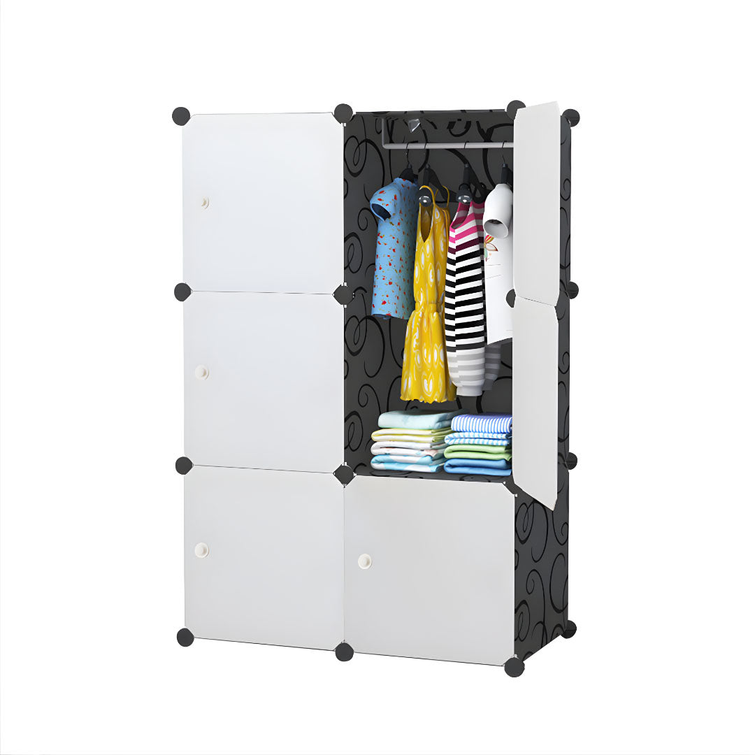 3 Tier 6-Cube Portable Wardrobe