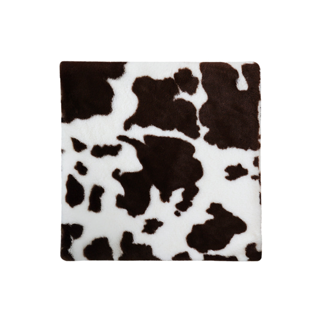 SOGA Coffee Cowhide Square Cushion Soft Leaning Plush Backrest Throw Seat Pillow